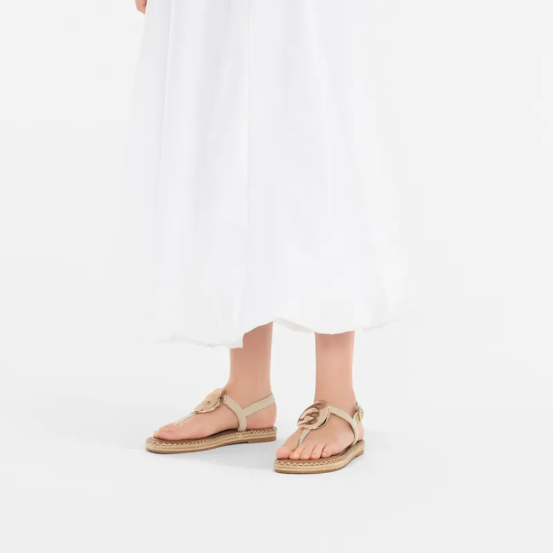 CHARLES&KEITH Small Ck One Strap Sandals 2.1cm Women's Beige/Beige/Black-4