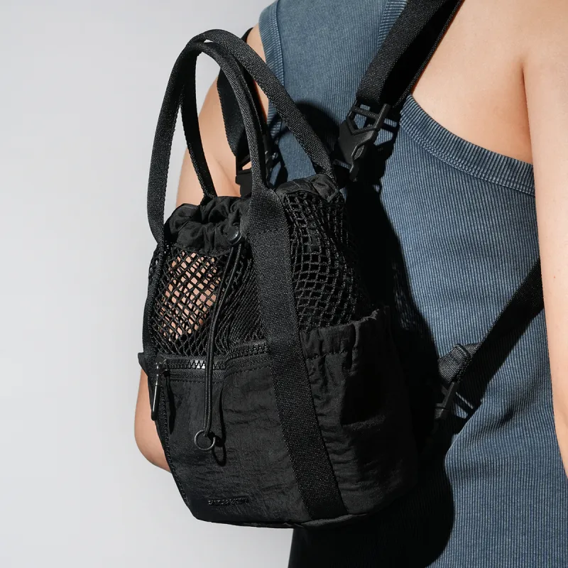 CHARLES&KEITH Fabric Carry Backpack Medium Size Women's Oat Oat/Noir Black-8