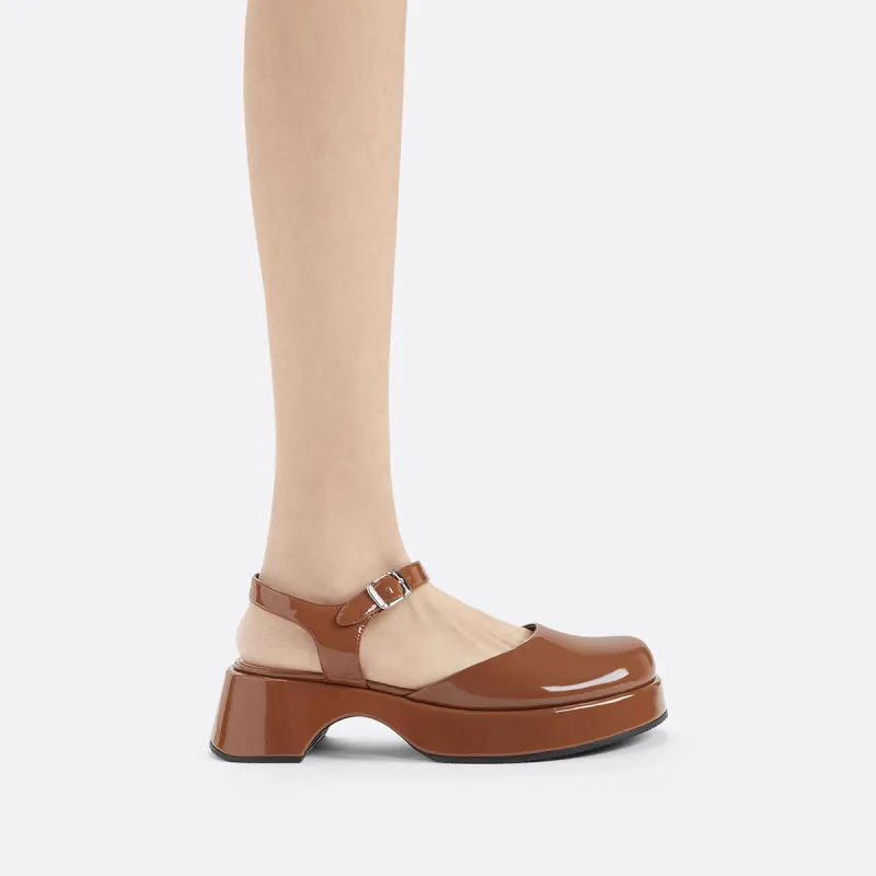 CHARLES&KEITH Small CK Gothic Lolita Style Strap Sandals 5.2cm Women's Black/Pink White Chalk/Brown/Dark Blue-11