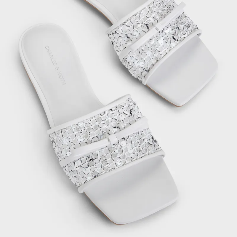 CHARLES&KEITH Sequins Rhinestone Slip Resistant Slide Slippers Women's Multi Composite Color-4
