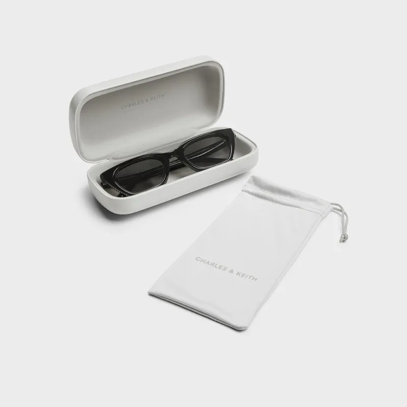 CHARLES&KEITH Sunglasses Women's Black/Chalk Pink White-2