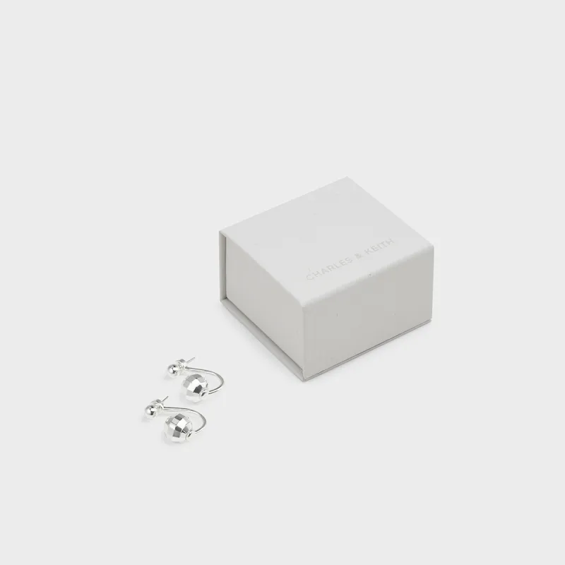 CHARLES&KEITH Brass Earrings Women's Silver-4