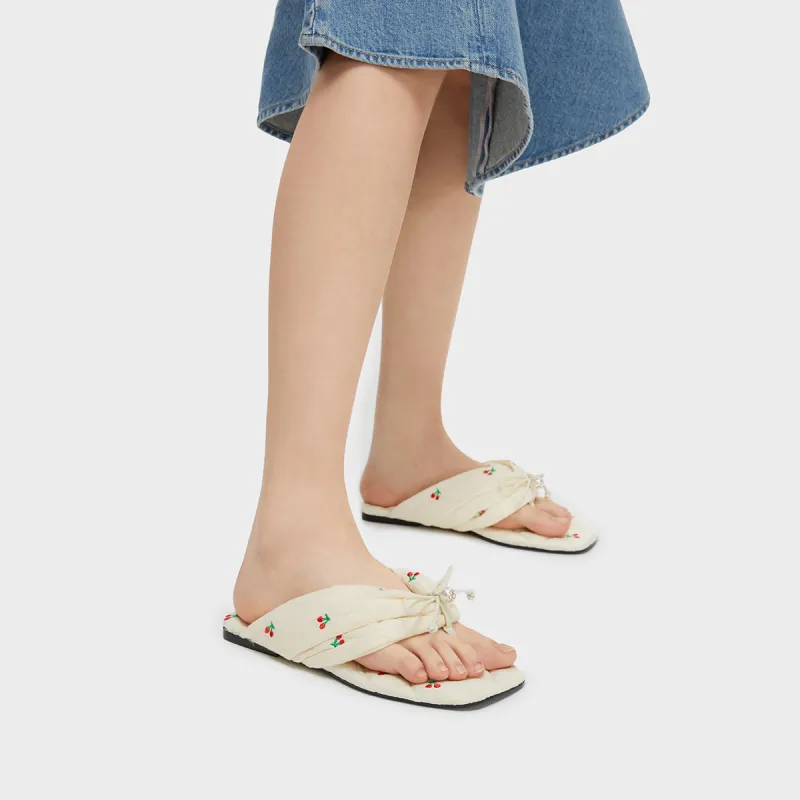 CHARLES&KEITH Composite Sole Flip Flops 1.5cm Women's-8