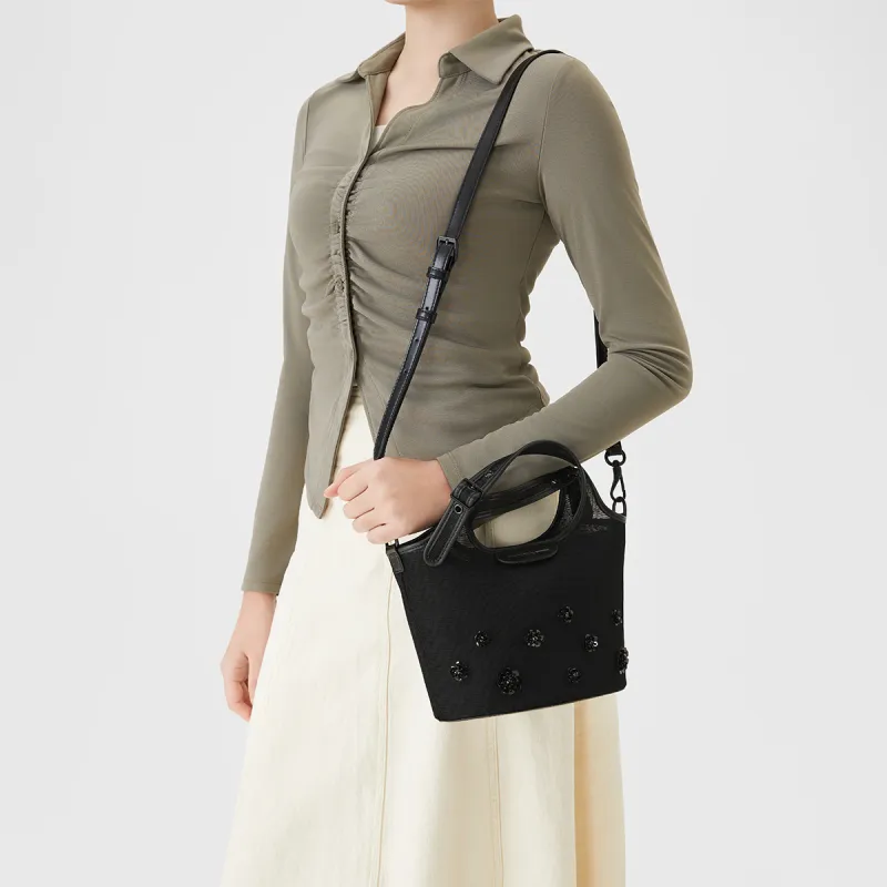 CHARLES&KEITH Fabric Handbag, Shoulder Bag Trumpets Women's Blossom Pink/Light Pink/Jet Black-8