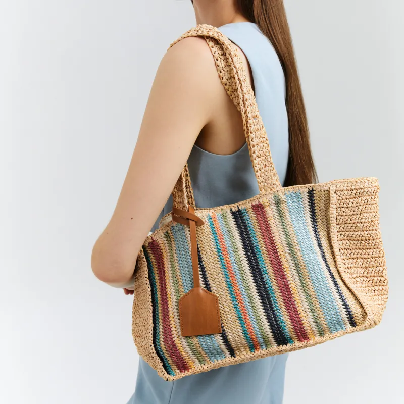 CHARLES&KEITH PU Tote Bag, Shopping Bag, Beach Bag, Shoulder Bag Regular Women's Multicolor-7