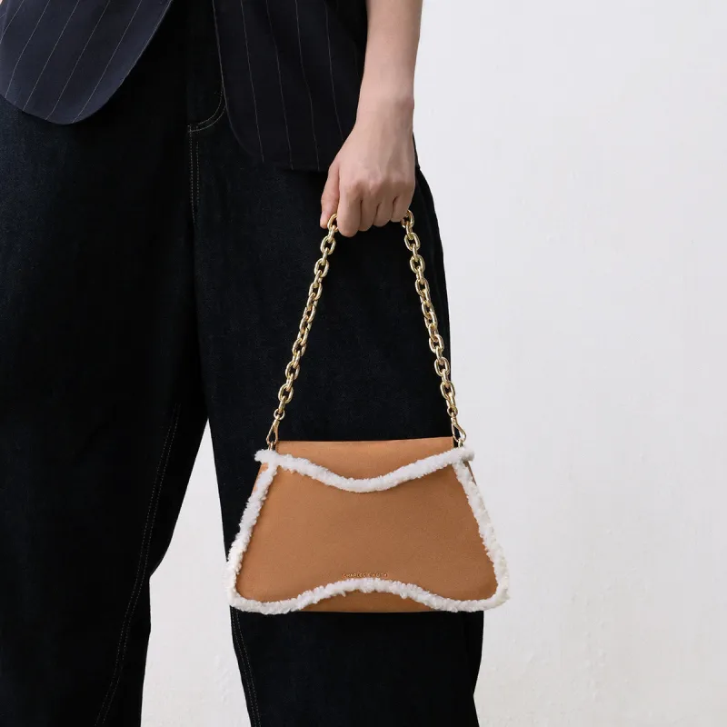 CHARLES&KEITH PU, Textile Mixture Crossbody Bag, Shoulder Bag Medium Size Women's Multi Composite Color-3