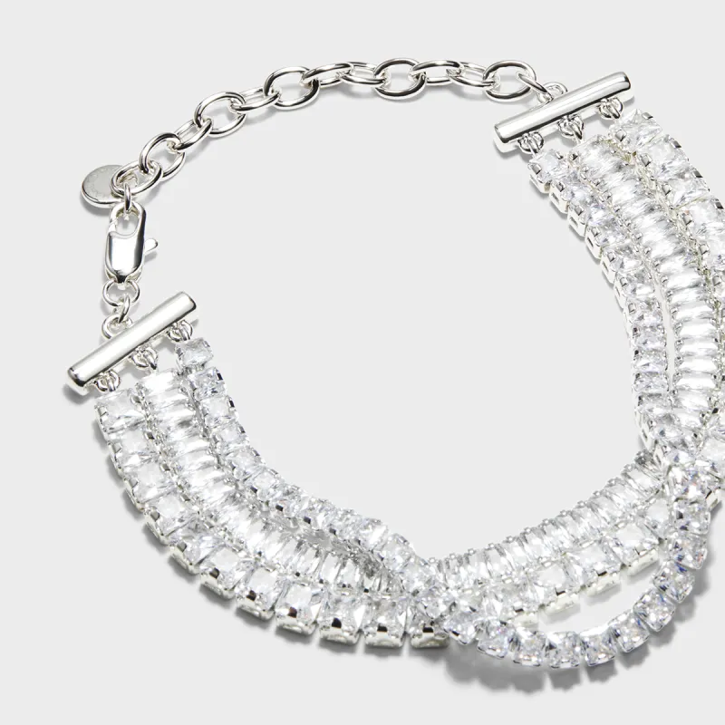 CHARLES&KEITH Brass/Crystal Bracelets Women's Silver-2