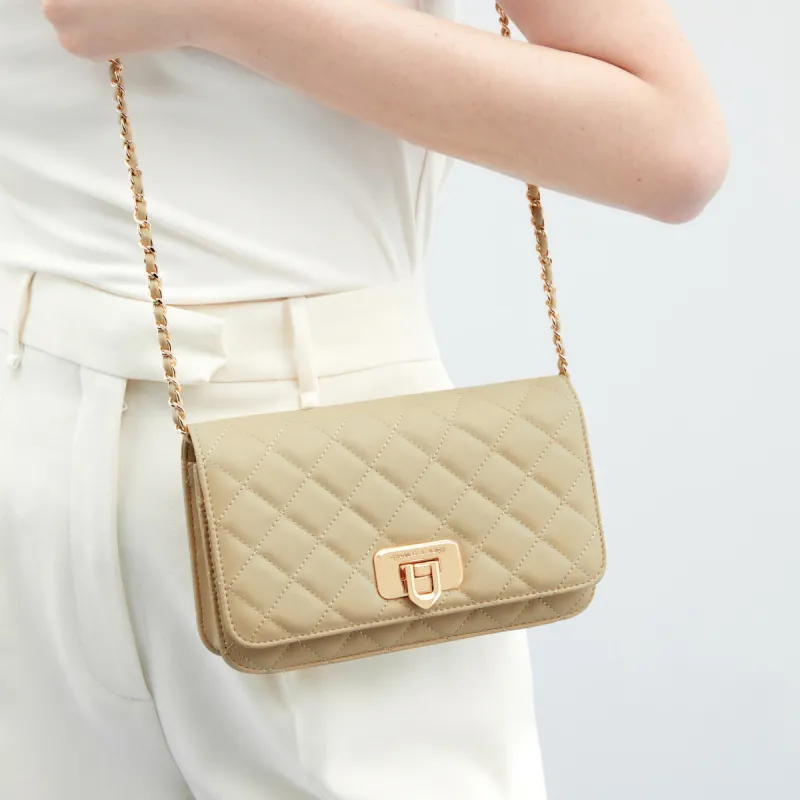 CHARLES&KEITH PU Small Square Bag Shoulder Bag Regular Women's Black/Beige/Cream Milk White/Pink-11
