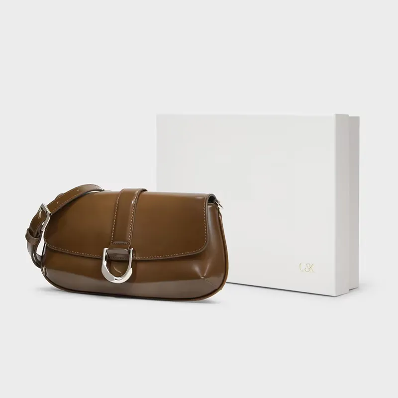CHARLES&KEITH Cow Leather Crossbody Bag, Shoulder Bag Trumpets Women's Noir Black/Brown-9
