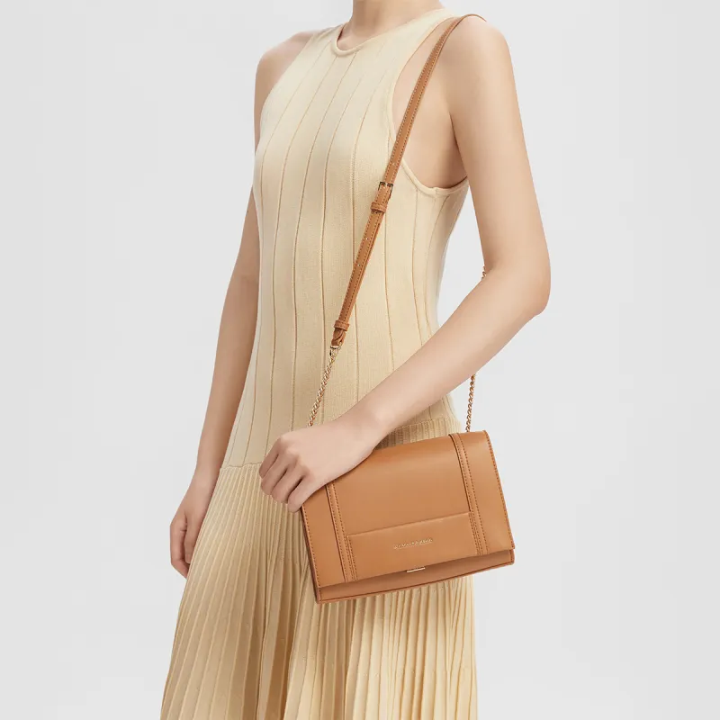 CHARLES&KEITH PU Shoulder Bag Women's Milk White/Tawny-8