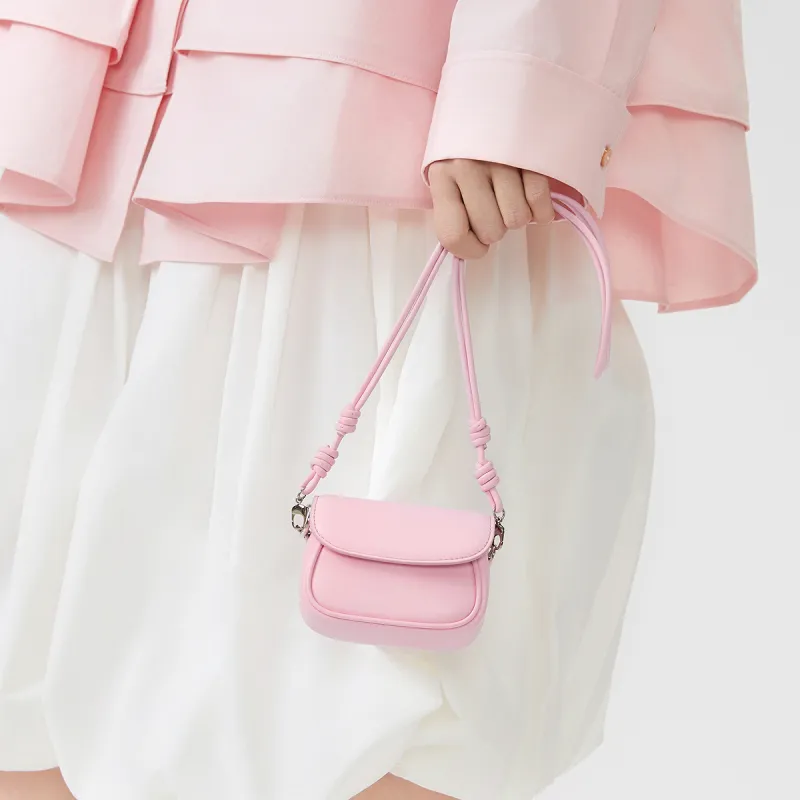 CHARLES&KEITH PU Fudge Packets Crossbody Bags Mini Women's Butter Yellow Cream Yellow/Bubble Gum Pink Bubble Gum Pink-7