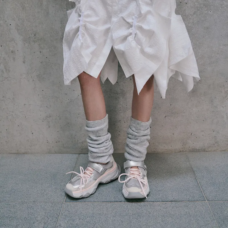 CHARLES&KEITH Small Ck Slip Resistant Height Increasing Low Top Chunky Sneakers 5cm Women's Light Pink Light Pink-3