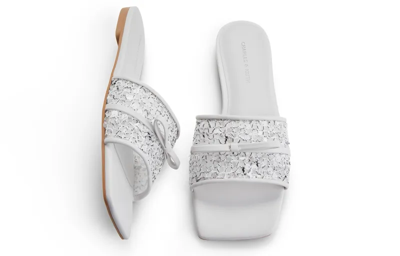 CHARLES&KEITH Sequins Rhinestone Slip Resistant Slide Slippers Women's Multi Composite Color-2