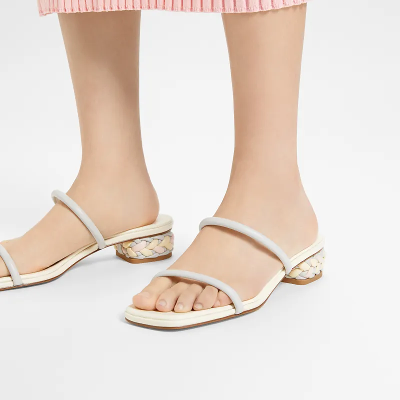 CHARLES&KEITH Composite Sole Slide Slippers 3.6cm Women's White/Multi Composite Color/Brown-8