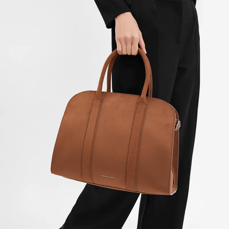 CHARLES&KEITH Fabric Shoulder Bag Tubas Women's Brown/Black-4