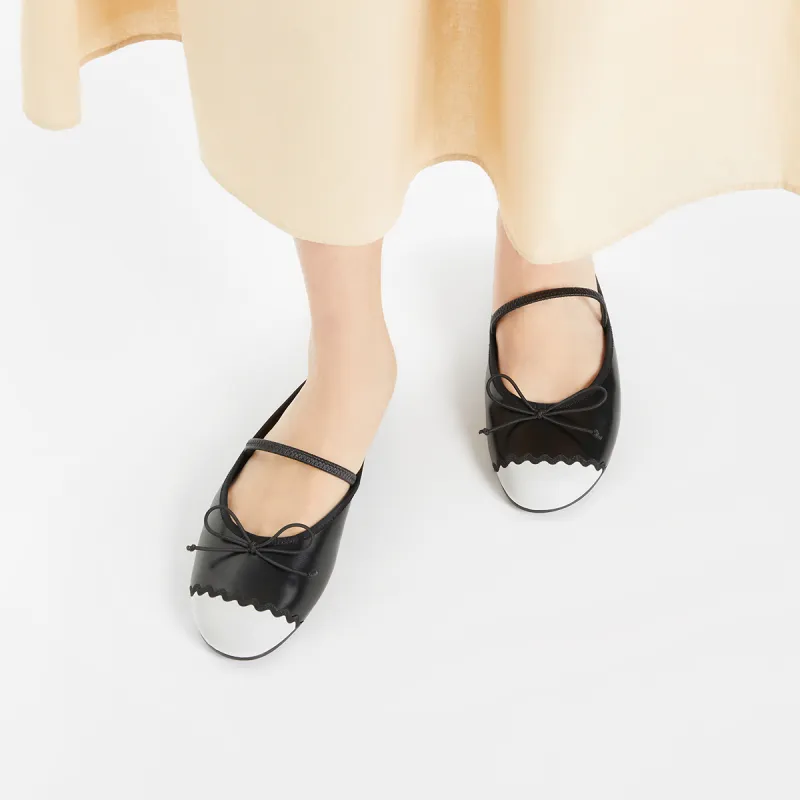 CHARLES&KEITH Composite Sole Slip Resistant Closed Toe Slippers 1.2cm Women's Cream Milk White/Black-8