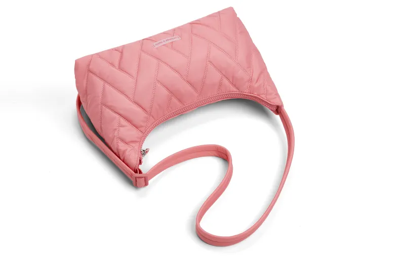 CHARLES&KEITH Textile, Nylon Shoulder Bag Trumpets Women's Silver/Guava Pink-6
