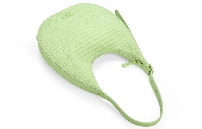 CHARLES&KEITH PU, Textile Mixture Shoulder Bag Tubas Women's Frosted White/Zesty Green-6