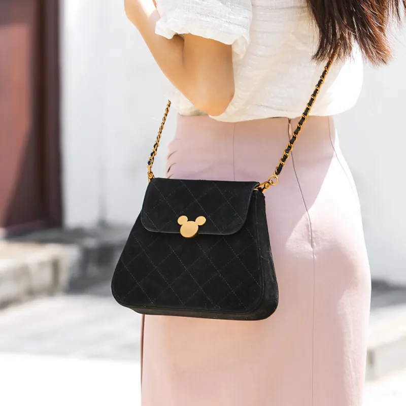 Disney Mickey Series PU Mini Purse Crossbody Bag One Shoulder Handbag Regular Women's Black-7