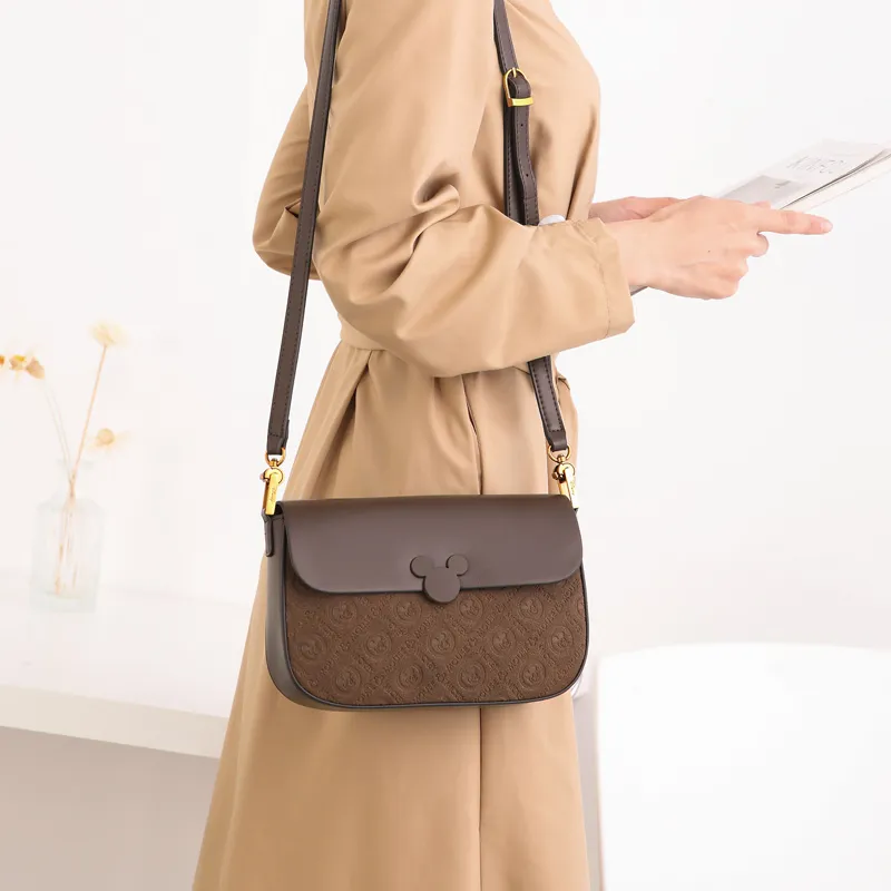 Disney Mickey Series PU Leather Crossbody Bag Regular Women's Brown-35