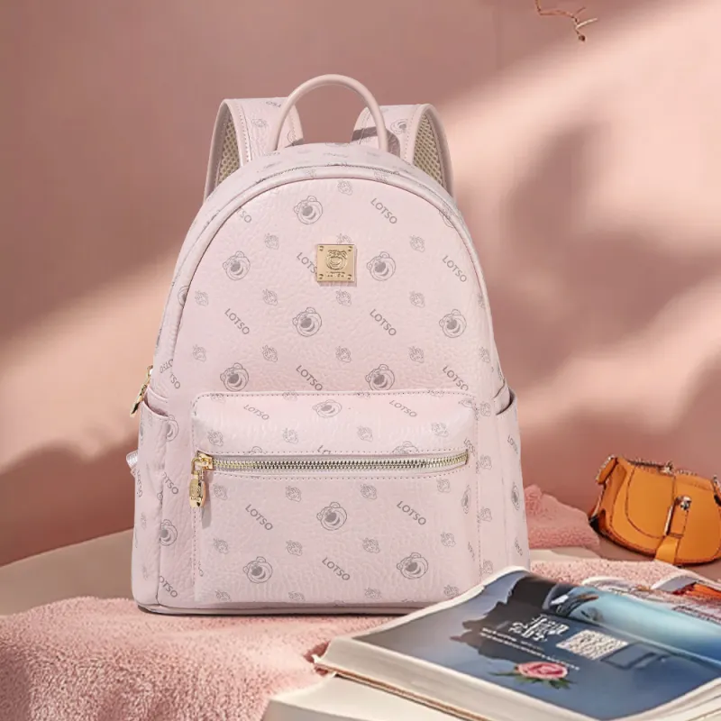 Disney Strawberry Bear Series PVC Backpack Regular Women's Pink/Milk Tea-1
