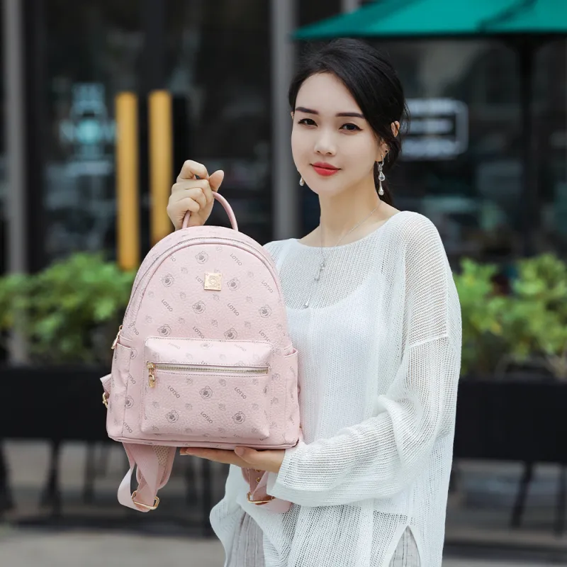 Disney Strawberry Bear Series PVC Backpack Regular Women's Pink/Milk Tea-3