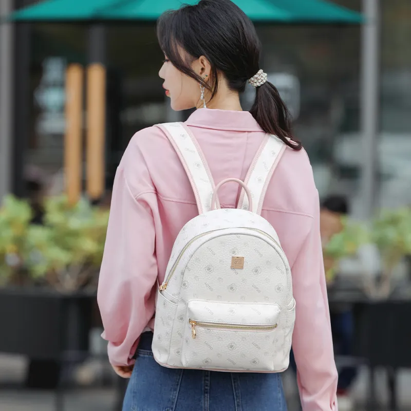 Disney Strawberry Bear Series PVC Backpack Regular Women's Pink/Milk Tea-10