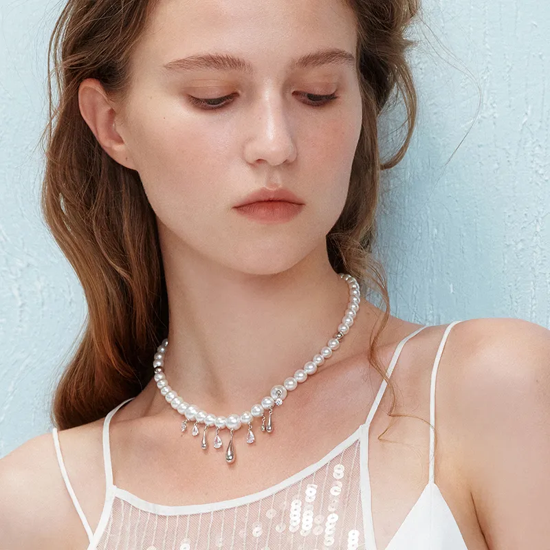 ZEGL Shell Pearl Necklaces Women's-3
