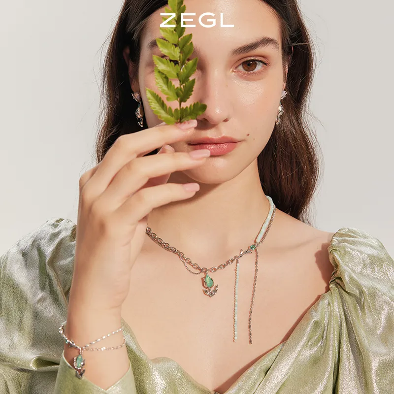 ZEGL Copper White Gold Plated Necklaces Women's-2