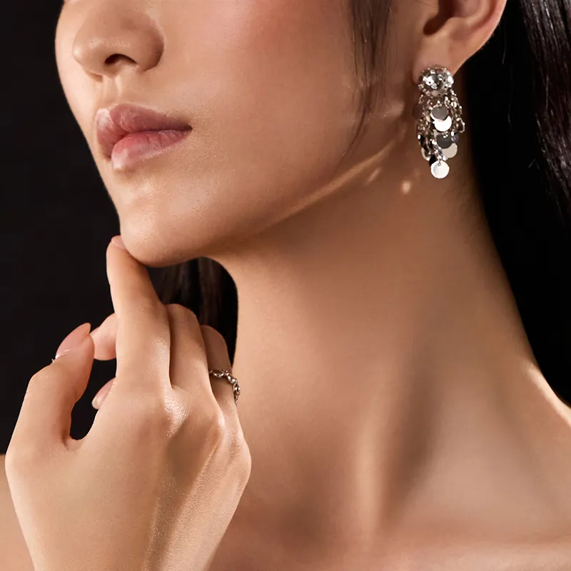 ZEGL S925 Silver Earrings Women's-2