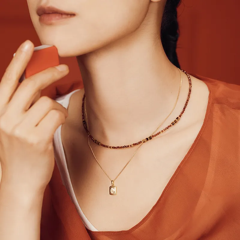 ZEGL Tiger's Eye Stone Necklaces Women's-2