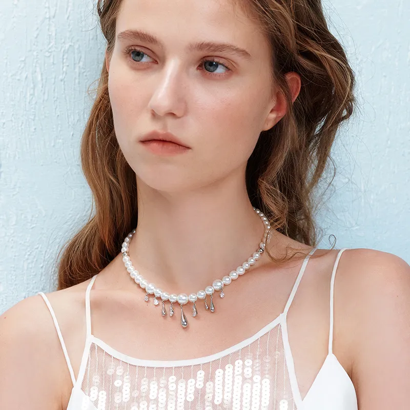 ZEGL Shell Pearl Necklaces Women's-2