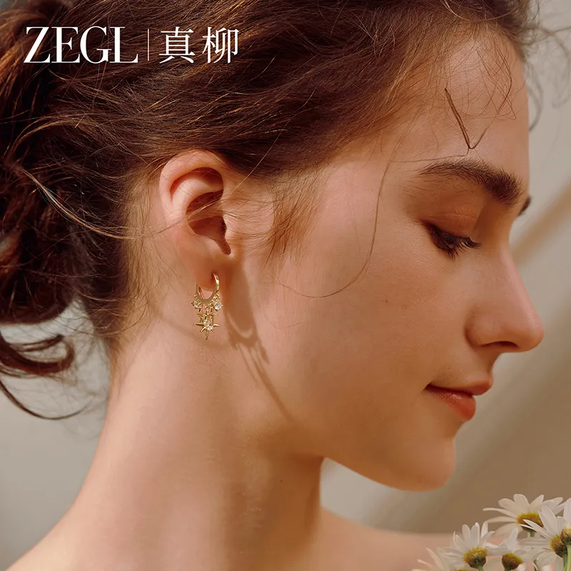 ZEGL Copper Plated In 14k Gold Earrings Women's-3