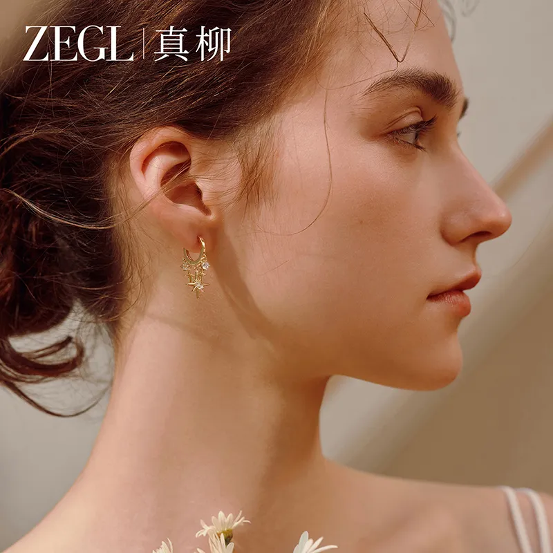 ZEGL Copper Plated In 14k Gold Earrings Women's-1