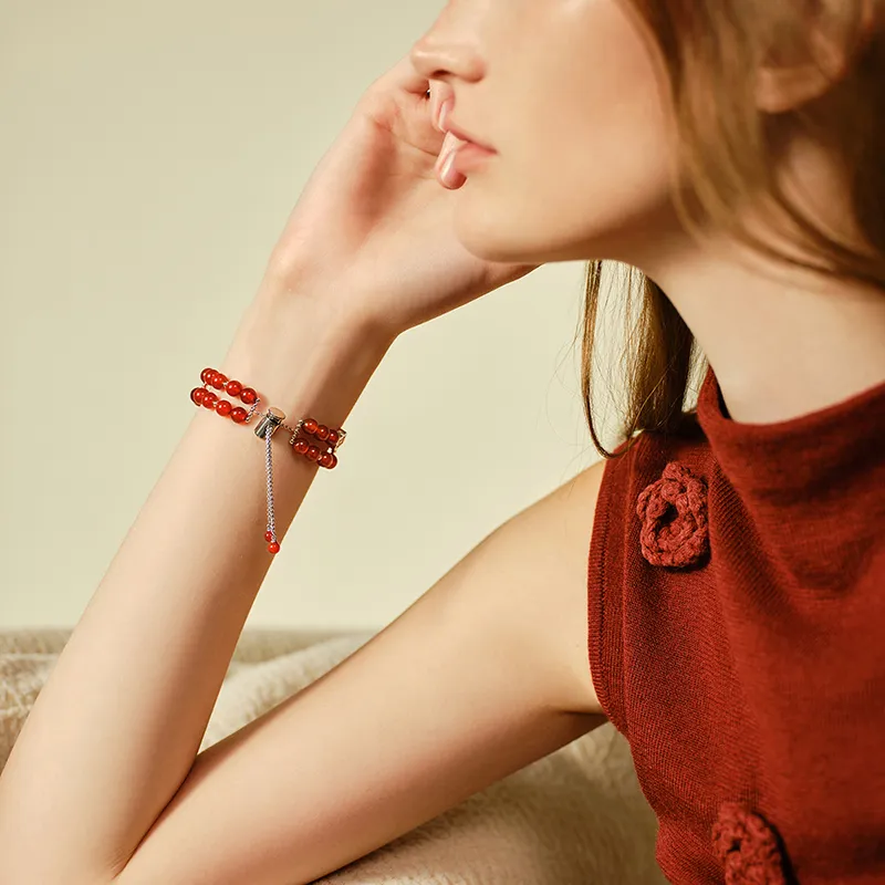 ZEGL Apple Compatibility Watch Band 160mm Red Agate Material-3