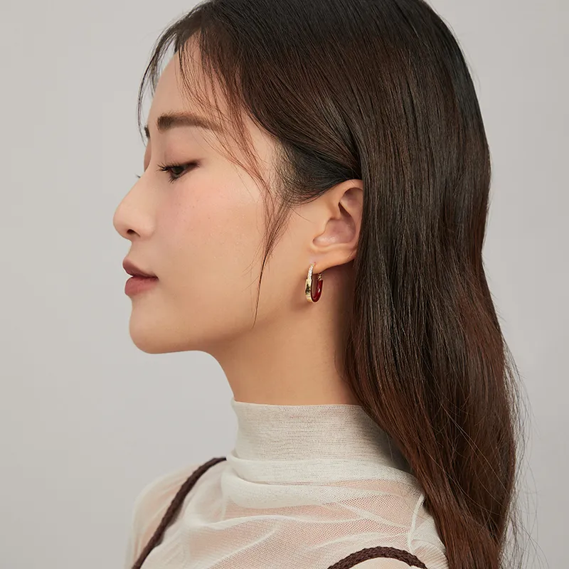 ZEGL Copper Drips Oil Earrings Women's-2