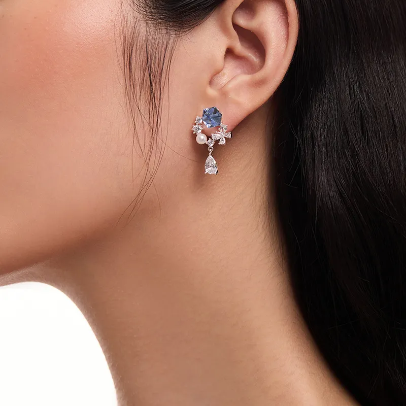 ZEGL S925 Silver Earrings Women's-5