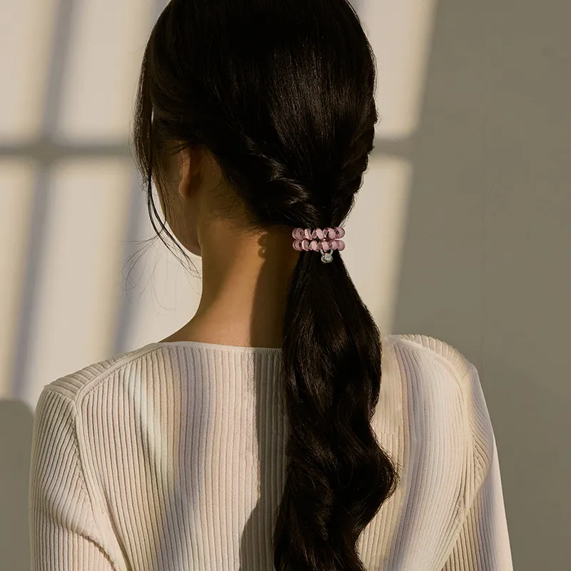 ZEGL White Gold Plated Copper Hair Tie Women's-4