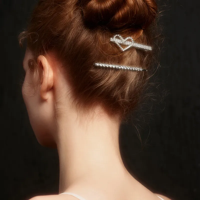 ZEGL Copper White Gold Plated Hair Clips Women's-2