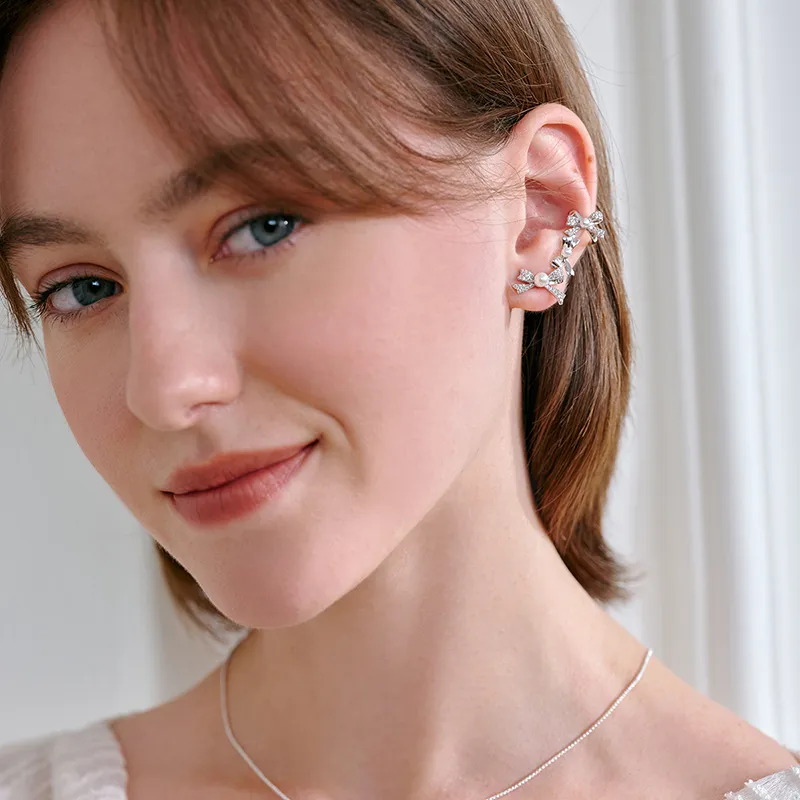 ZEGL Artificial Pearl Clip On Earrings Women's-2