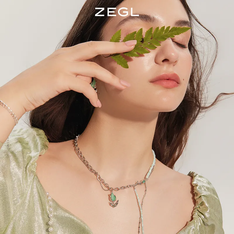 ZEGL Copper White Gold Plated Necklaces Women's-3