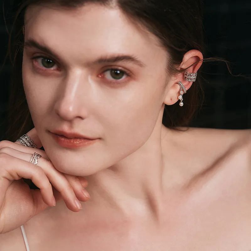 ZEGL Pearl Clip On Earrings Women's-1