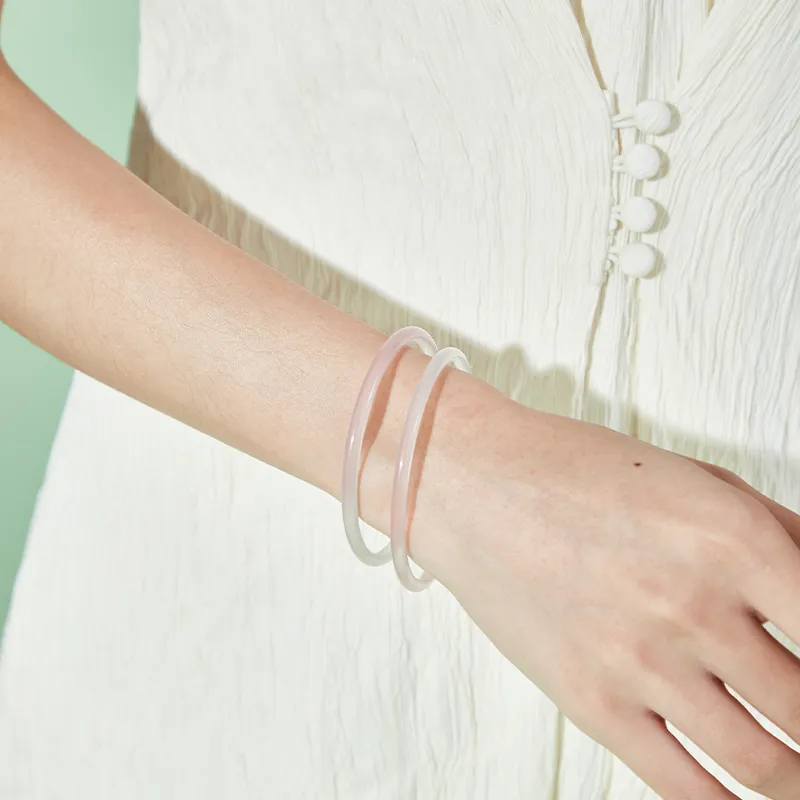 ZEGL Chalcedony Bangles Women's Green Pink Blue-5