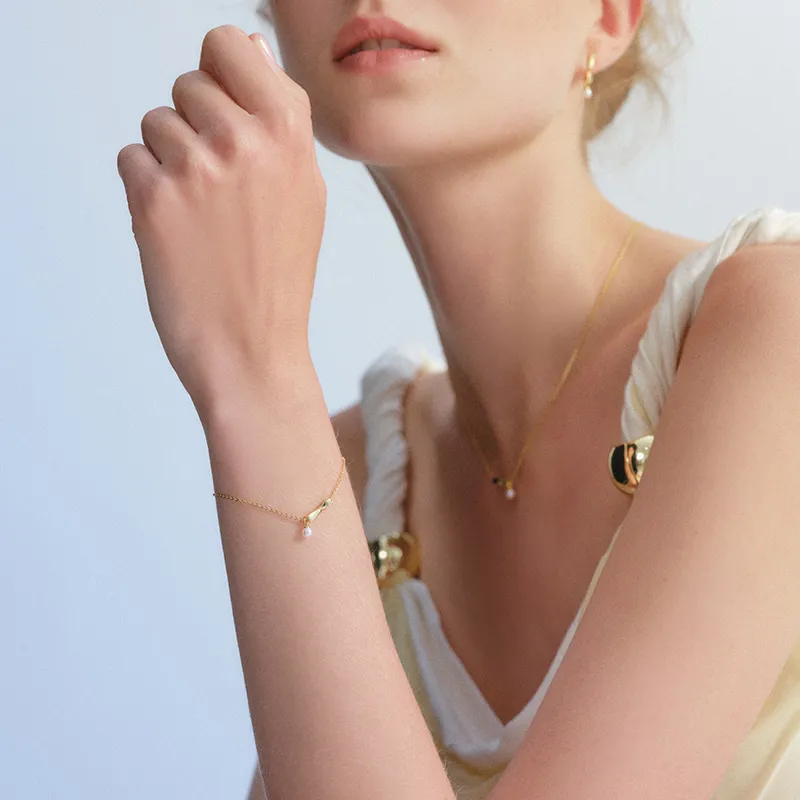 ZEGL 925 Sterling Silver Shell Pearl Bracelets Women's-1