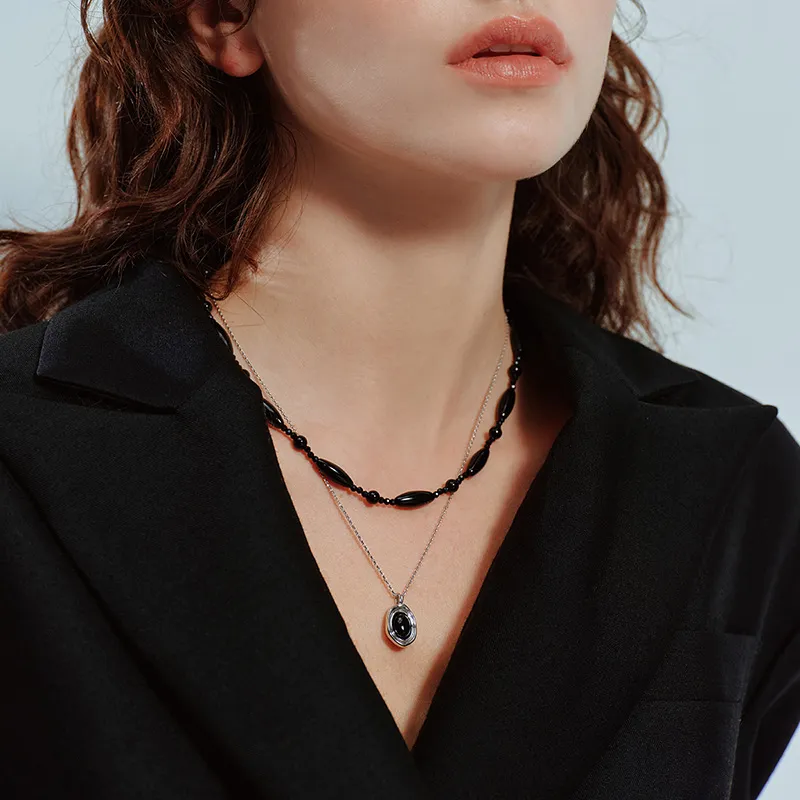 ZEGL Natural Agate Jade Necklaces Women's-3