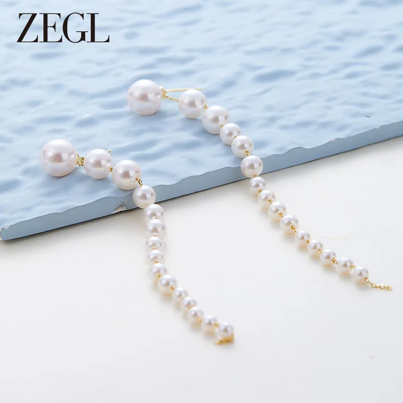 ZEGL S925 Silver Stud Earrings Women's-1