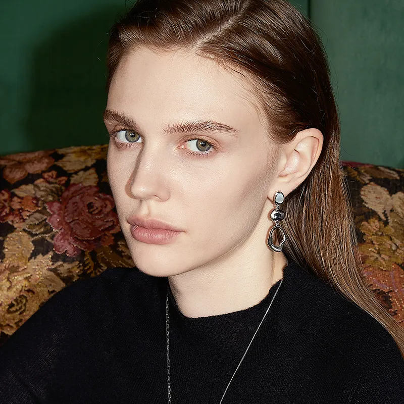 ZEGL 925 Silver Needles Earrings Unisex-1