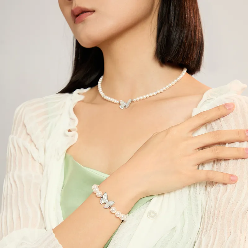 ZEGL White Shell Bracelets Women's-1
