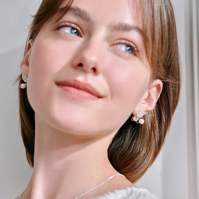 ZEGL S925 Silver Stud Earrings Women's-1