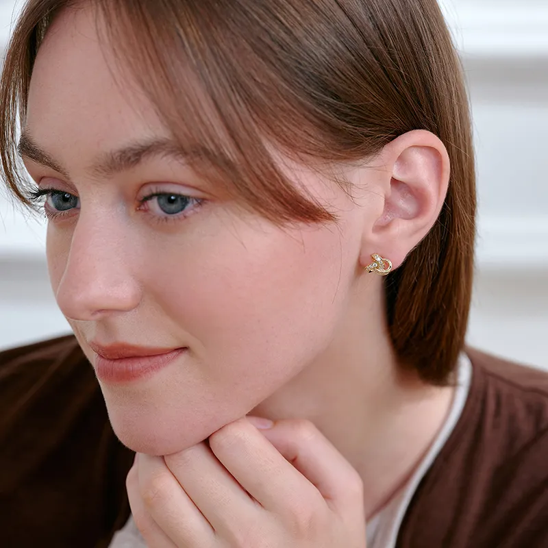 ZEGL S925 Silver Stud Stud Earrings Women's-3